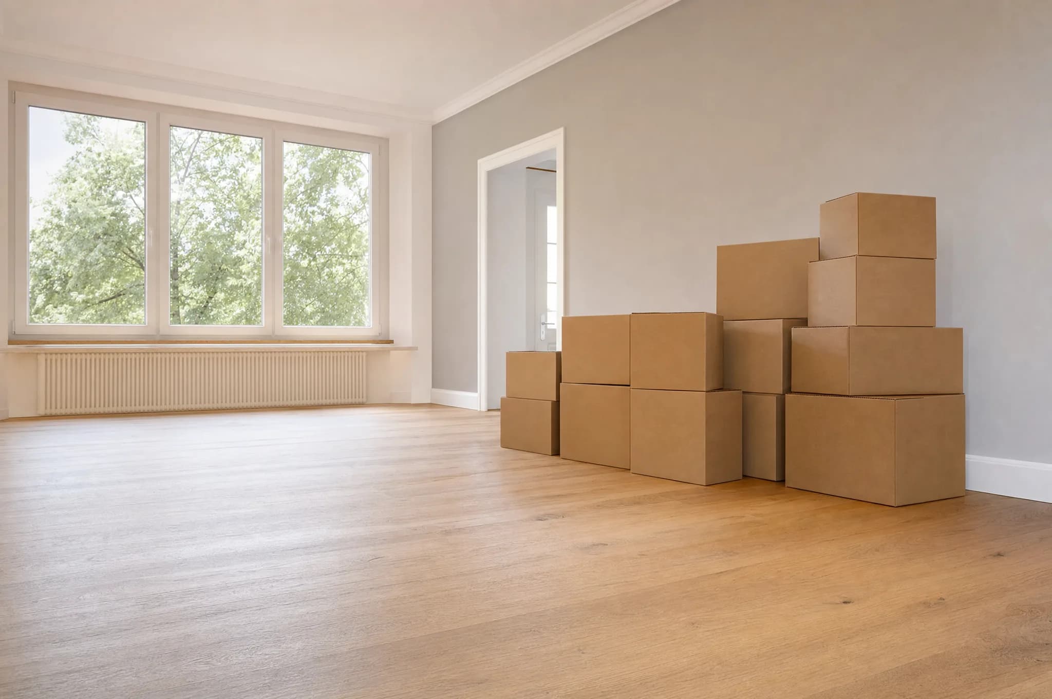 Ordentlich gepackte Umzugskartons bei einer Haushaltsauflösung